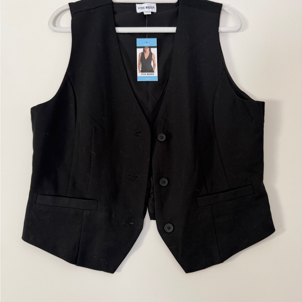 Steve Madden Black Formal/Business Suit Vest